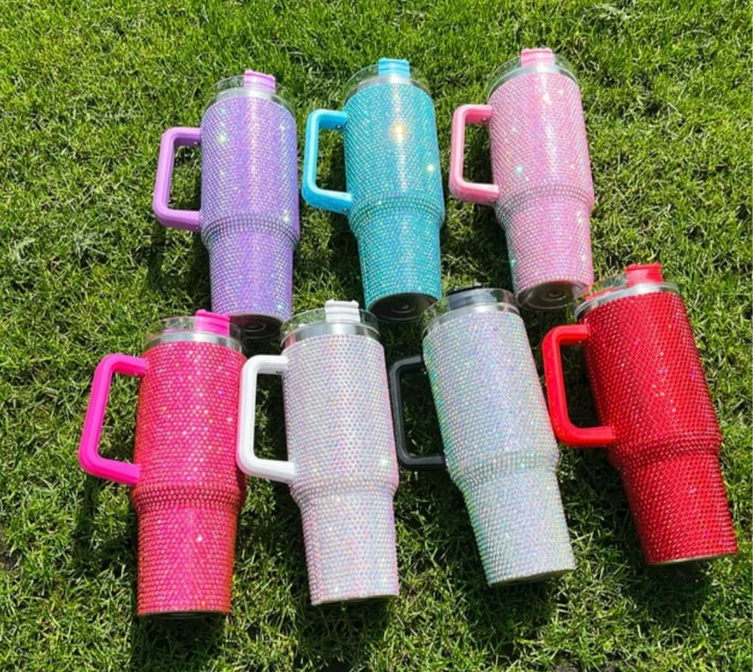 1200ML New Rhinestones Design Tumbler, Shinny Stones Design Travel Mug, Stainless Steel Tumbler For Women, New Design Tumbler With Stainless Steel Straw 1200ML New Rhinestones Design Tumbler, Shinny Stones Design Travel Mug, Stainless Steel Tumbler For Women, New Design Tumbler With Stainless Steel Straw